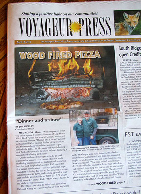 Log Home Wood Fired Pizza, Voyageur Press, 4/14/15