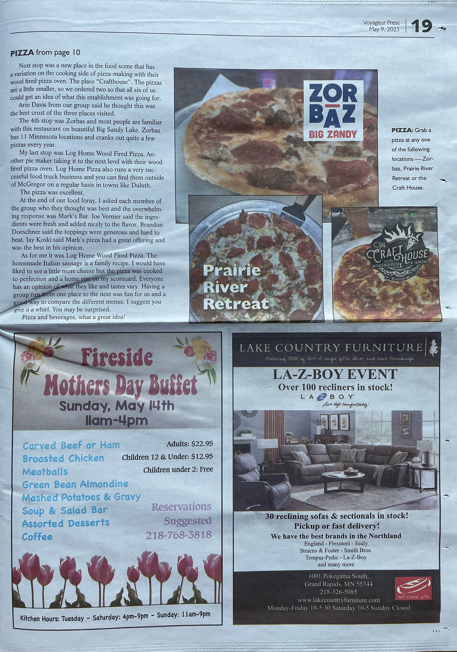 Log Home Wood Fired Pizza, McGregor, MN, Voyageur Press, Pizza