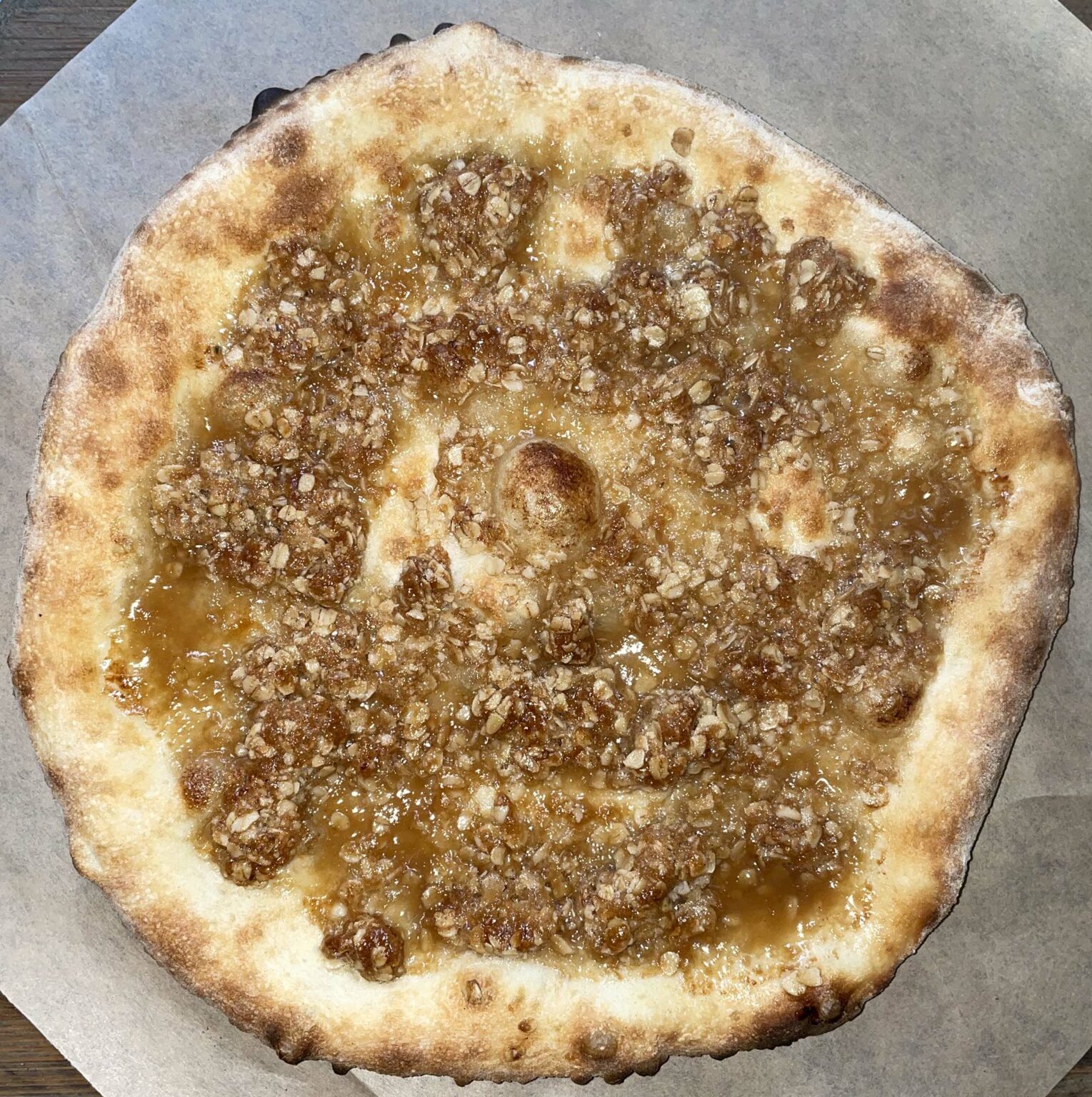 Sugar Maple Dessert Pizza at Log Home Wood Fired Pizza, McGregor, MN, Food Truck, Catering